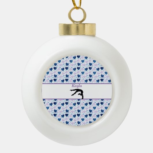 Gymnastik Herz Schneeflocke Gerahmtes Ornament (Vorderseite)