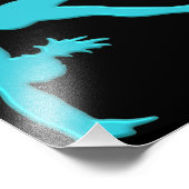 Gymnastik Hinterhand Ausstieg Aquamarin Fotodruck (Ecke)