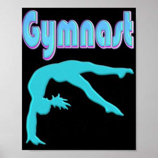 Gymnastik Hinterhand Ausstieg Aquamarin Poster (Vorne)