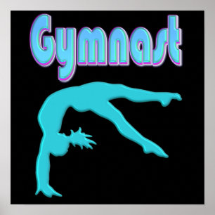 Gymnastik Hinterhand Ausstieg Aquamarin Poster