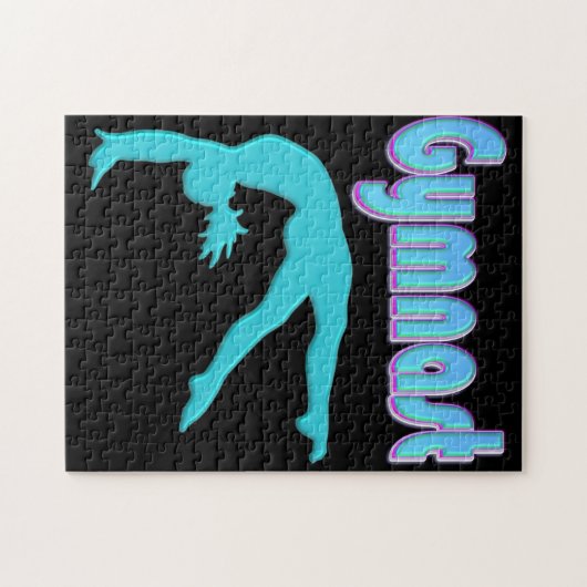 Gymnastik Hinterhand Ausstieg Aquamarin Puzzle (Horizontal)