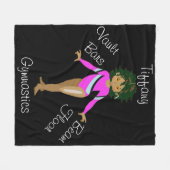 Gymnastik Hispanic, braune Augen, Fuchsia Leotard Fleecedecke (Vorderseite (Horizontal))