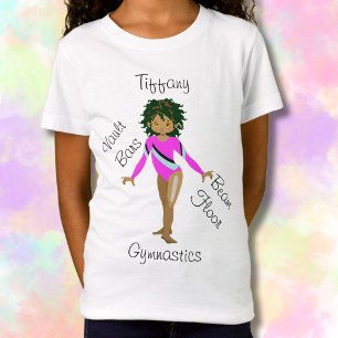 Gymnastik Hispanic, braune Augen, Fuchsia Leotard T-Shirt