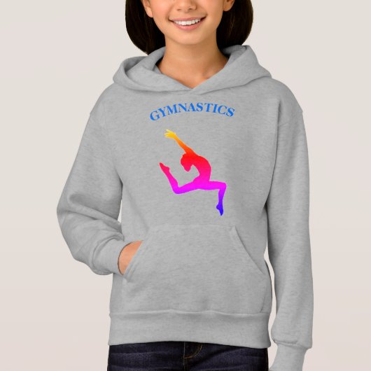 Gymnastik Hoodie Leap Rainbow mit Namen (Vorderseite)