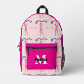 Gymnastik Hot Pink Hula Hoopgirl Monogram Bedruckter Rucksack (Vorderseite)