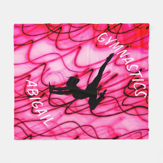 Gymnastik Hot Pink Wave Blanket Fleecedecke (Vorderseite (Horizontal))