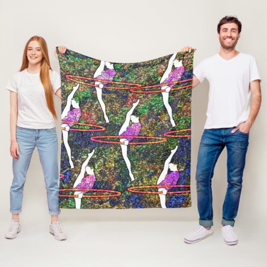 Gymnastik Hula Hoop Tanz buntes Muster Geschenk Fleecedecke (Beispiel)