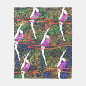 Gymnastik Hula Hoop Tanz buntes Muster Geschenk Fleecedecke (Vorderseite)