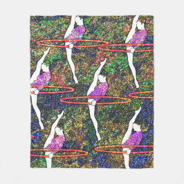 Gymnastik Hula Hoop Tanz buntes Muster Geschenk Fleecedecke