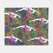 Gymnastik Hula Hoop Tanz buntes Muster Geschenk Fleecedecke (Vorderseite (Horizontal))