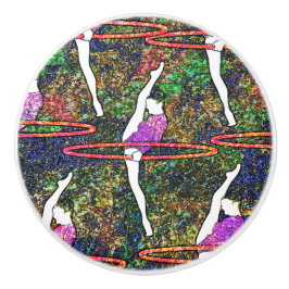 Gymnastik Hula Hoop Tanz buntes Muster Geschenk Keramikknauf