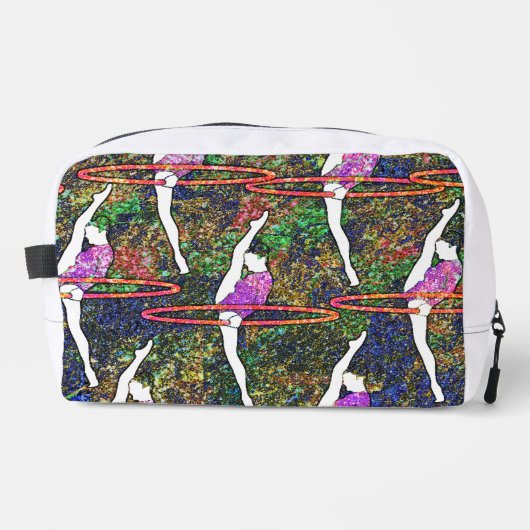 Gymnastik Hula Hoop Tanz buntes Muster Geschenk Waschbeutel (Vorderseite)