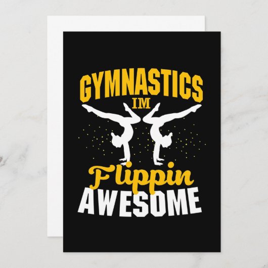 Gymnastik Ich bin Flippin Phantastisch Einladung (Vorne/Hinten)