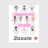 Gymnastik ist besser mit Freunden Aufkleber (Blatt)