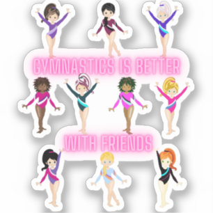 Gymnastik ist besser mit Freunden Aufkleber