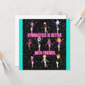 Gymnastik ist besser mit Freunden dunklen Sparkels Karte (Vorderseite/Rückseite Beispiel)