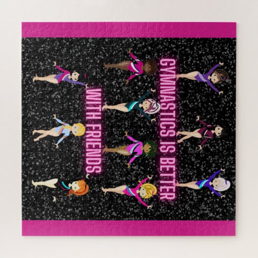 Gymnastik ist besser mit Freunden dunklen Sparkels Puzzle (Horizontal)