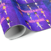 Gymnastik ist besser mit Freunden Geschenkpapier (Rolleneckpunkt)