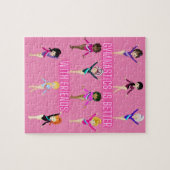 Gymnastik ist besser mit Freunden in Rosa Hübsch Puzzle (Horizontal)
