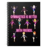 Gymnastik ist besser mit Freunden Neon Notizblock (Vorderseite)