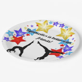 Gymnastik ist besser mit Freunden Pappteller (Schrägansicht)