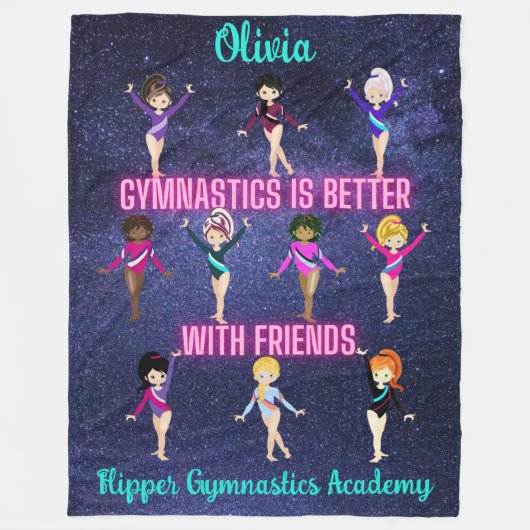 Gymnastik ist besser mit Freunden Personalisiert Fleecedecke (Vorderseite)