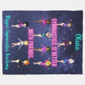 Gymnastik ist besser mit Freunden Personalisiert Fleecedecke (Vorderseite (Horizontal))