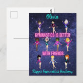 Gymnastik ist besser mit Freunden Personalisiert Postkarte (Vorne/Hinten)