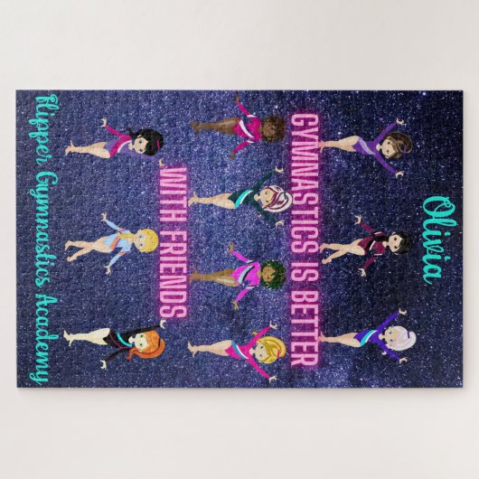 Gymnastik ist besser mit Freunden Personalisiert Puzzle (Horizontal)