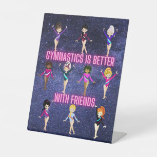 Gymnastik ist besser mit Freunden Sockelschild