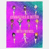 Gymnastik ist besser mit Freunden Super Sparkle Fleecedecke (Vorderseite)