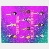 Gymnastik ist besser mit Freunden Super Sparkle Fleecedecke (Vorderseite (Horizontal))
