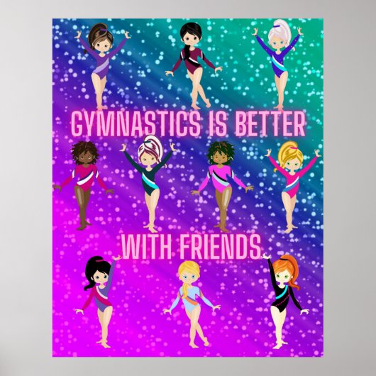 Gymnastik ist besser mit Freunden Super Sparkle Poster (Vorne)