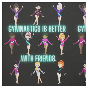 Gymnastik ist besser mit Freunden Türkis Schriftar Stoff