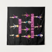 Gymnastik ist besser mit Freunden Wandteppich (Vorderseite (Horizontal))