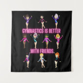 Gymnastik ist besser mit Freunden Wandteppich (Vorderseite)