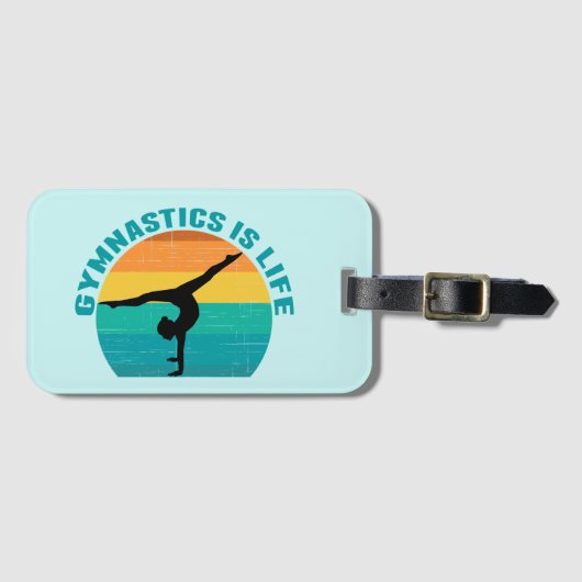 Gymnastik ist das Leben Schönes Sunset Gymnastik A Gepäckanhänger (Vorderseite (Horizontal))