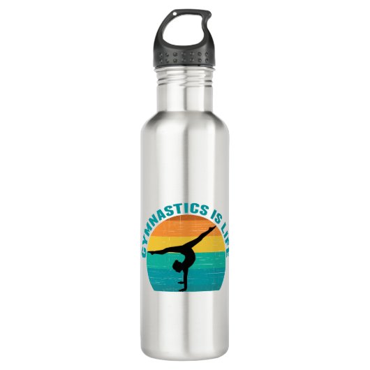 Gymnastik ist das Leben Schönes Sunset Gymnastik Edelstahlflasche (Vorderseite)