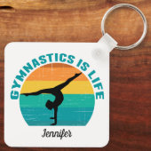 Gymnastik ist das Leben Schönes Sunset Gymnastik n Schlüsselanhänger (Rückseite)