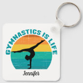 Gymnastik ist das Leben Schönes Sunset Gymnastik n Schlüsselanhänger (Rückseite)