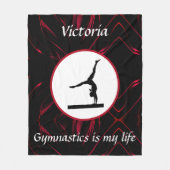 Gymnastik ist mein Leben Custom Gymnast Balance Be Fleecedecke (Vorderseite)