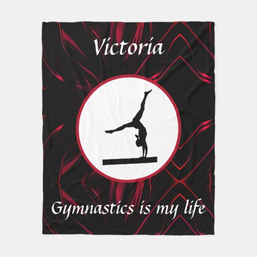 Gymnastik ist mein Leben Custom Gymnast Balance Be Fleecedecke (Vorderseite)