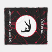 Gymnastik ist mein Leben - Custom Gymnast Tumble Fleecedecke (Vorderseite (Horizontal))
