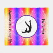 Gymnastik ist mein Leben - Custom Gymnast Tumble Fleecedecke (Vorderseite (Horizontal))