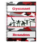 Gymnastik Jungen Rot, Schwarz, Weiß Gymnast Camouf Notizblock (Vorderseite)