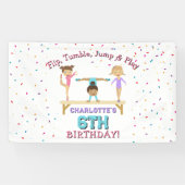 Gymnastik Kinder Mädchen Geburtstagsparty Thema Banner (Horizontal)