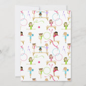 Gymnastik Kinder Mädchen Geburtstagsparty Thema Einladung (Rückseite)