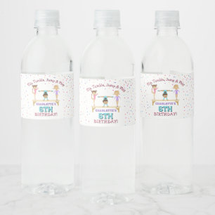Gymnastik Kinder Mädchen Geburtstagsparty Thema Wasserflaschenetikett