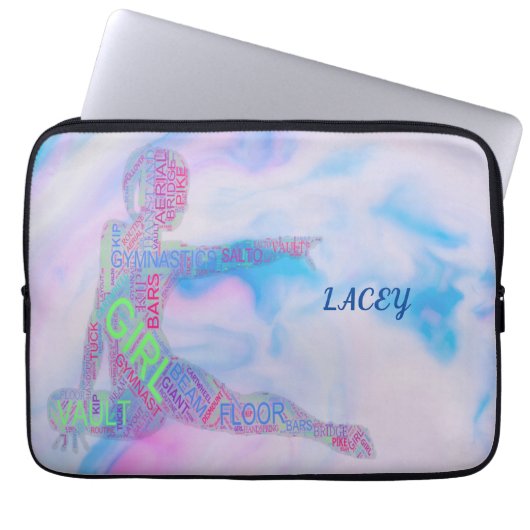 Gymnastik LAPTOP SLEEVE mit personalisiertem Namen (Vorderseite)