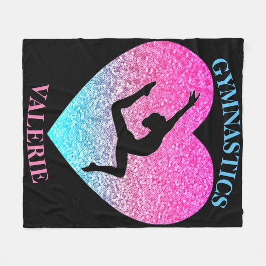 Gymnastik Leap Fleece Blankon mit Namen (Vorderseite (Horizontal))